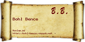 Bohl Bence névjegykártya